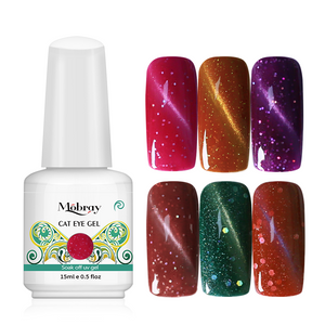 Mobray 15ml 3d Cat Eyes Gel Esmalte de Uñas Etiqueta Personalizada